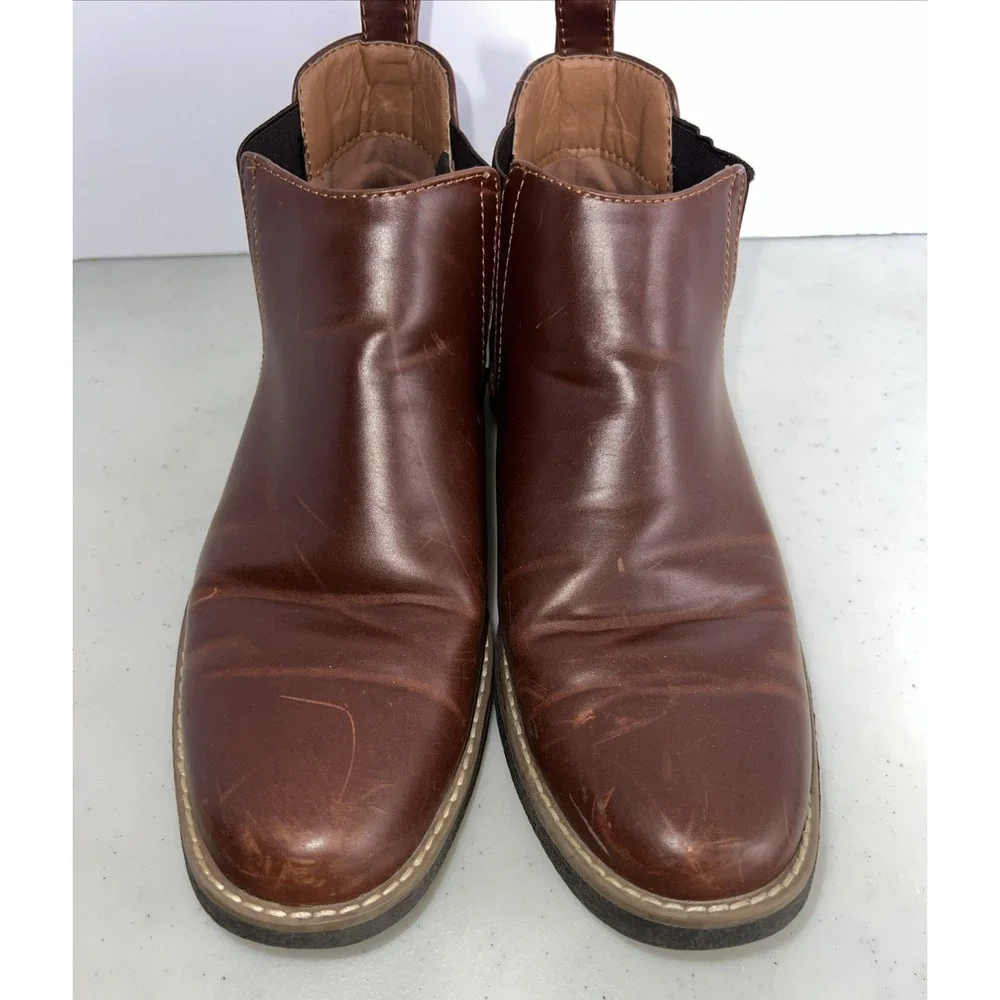 DEER STAGS Chelsea Boots Mens 8.5 M Rockland Brown Memory Foam Shoes